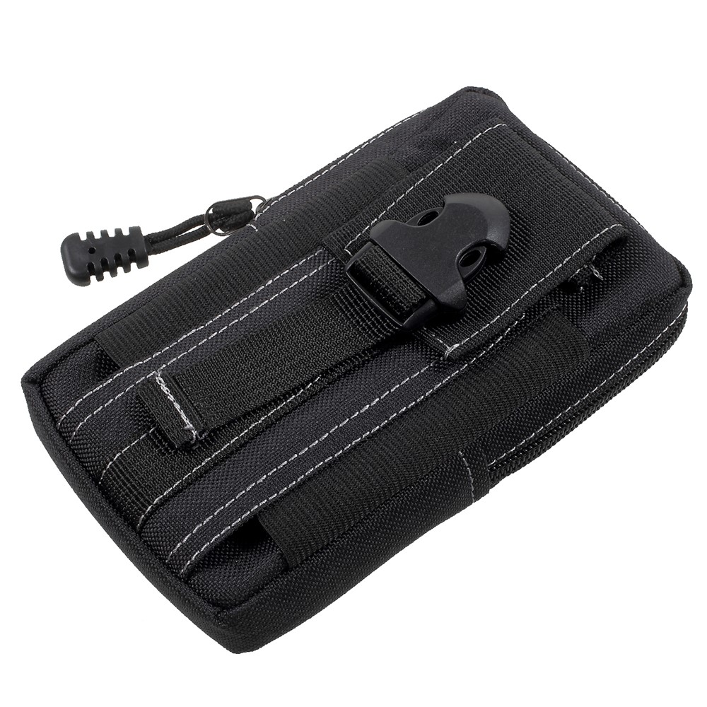 EDC Utility Gadget Bag with Cell Phone Holster Waist Pack Outdoor Tactical Pouch - Black