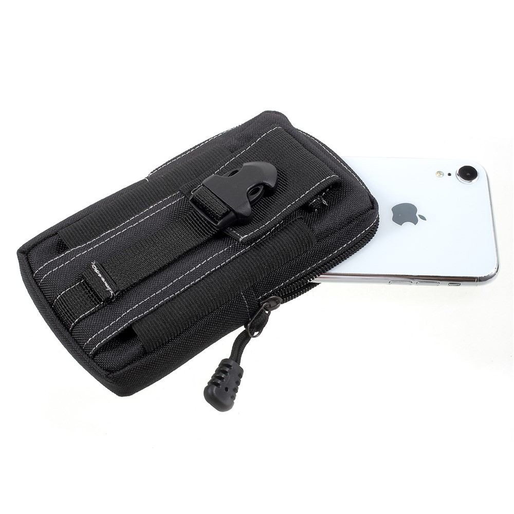 EDC Utility Gadget Bag with Cell Phone Holster Waist Pack Outdoor Tactical Pouch - Black-4