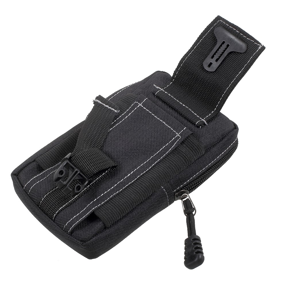 EDC Utility Gadget Bag with Cell Phone Holster Waist Pack Outdoor Tactical Pouch - Black