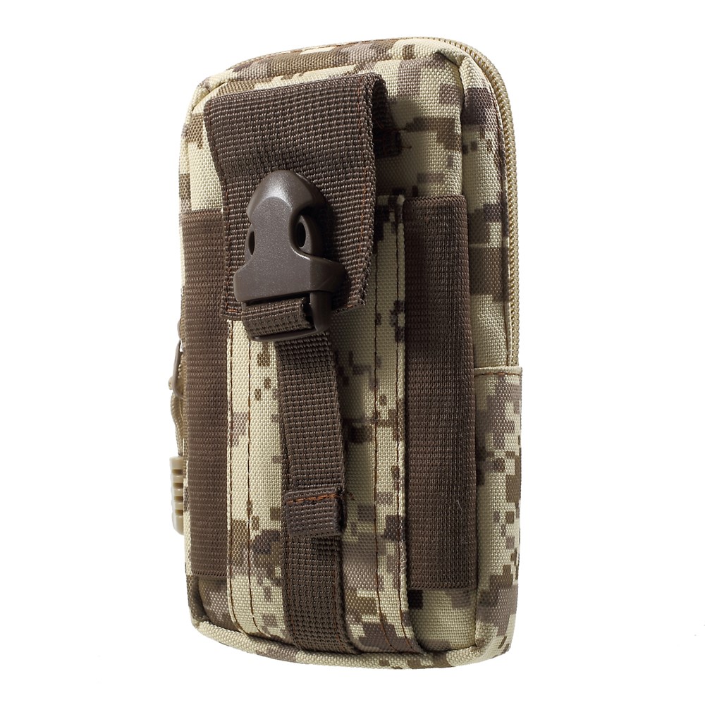 Paquete de Cintura de Bolsas de Gadgets de Utilidad EDC Con Funda de Teléfono Celular - Camuflaje Marrón-2