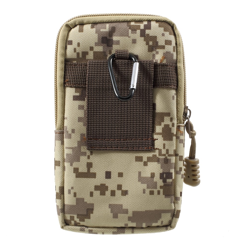 Paquete de Cintura de Bolsas de Gadgets de Utilidad EDC Con Funda de Teléfono Celular - Camuflaje Marrón-3