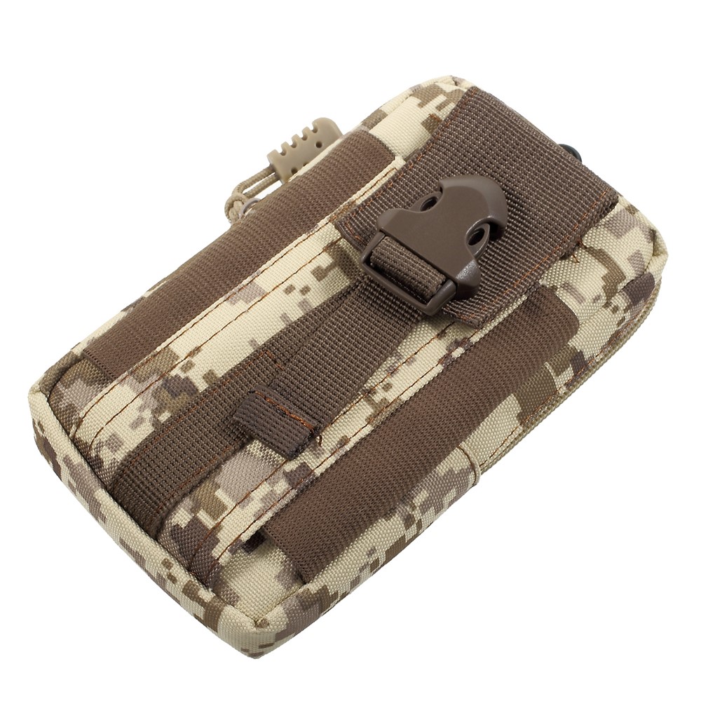 Paquete de Cintura de Bolsas de Gadgets de Utilidad EDC Con Funda de Teléfono Celular - Camuflaje Marrón-4