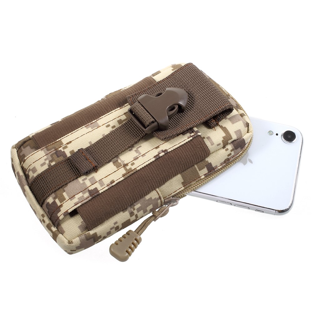 Paquete de Cintura de Bolsas de Gadgets de Utilidad EDC Con Funda de Teléfono Celular - Camuflaje Marrón-5