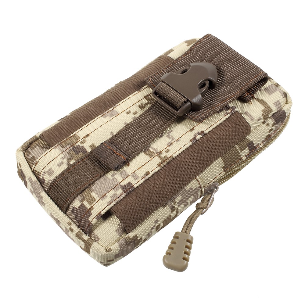 Paquete de Cintura de Bolsas de Gadgets de Utilidad EDC Con Funda de Teléfono Celular - Camuflaje Marrón-6