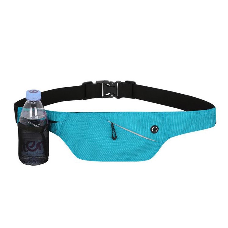 Sports Waist Multi-function Large Capacity Pouch Bag Adjustable Sports Bag with Bottle Mesh Pocket - Baby Blue-1