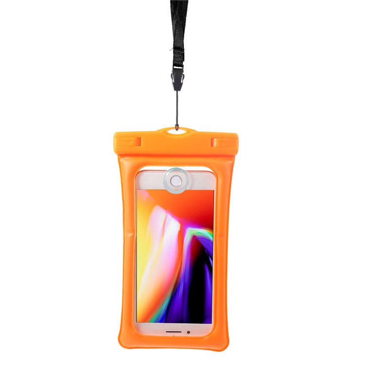 Pure Color 6-inch Cushion Waterproof Bag Case for iPhone Samsung Huawei etc., Size: 175 x 100mm - Orange-2