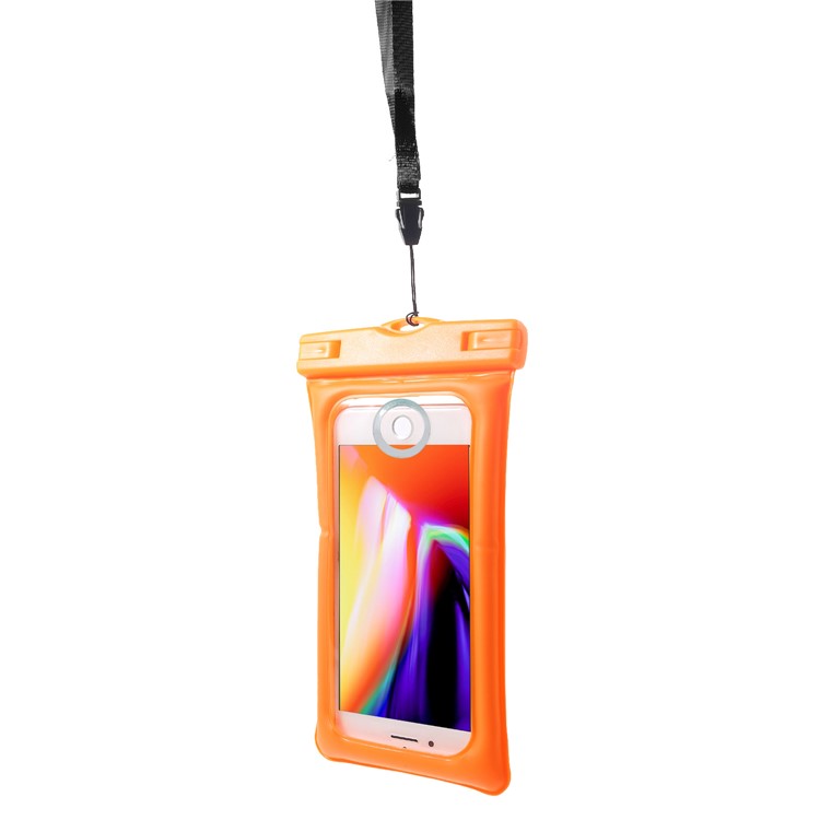 Pure Color 6-inch Cushion Waterproof Bag Case for iPhone Samsung Huawei etc., Size: 175 x 100mm - Orange-3