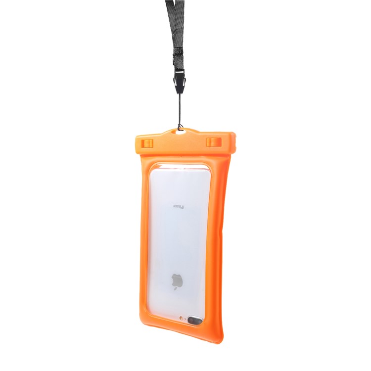 Pure Color 6-inch Cushion Waterproof Bag Case for iPhone Samsung Huawei etc., Size: 175 x 100mm - Orange-4