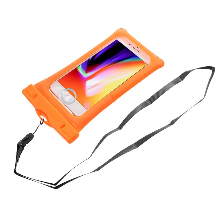 Pure Color 6-inch Cushion Waterproof Bag Case for iPhone Samsung Huawei etc., Size: 175 x 100mm - Orange-5