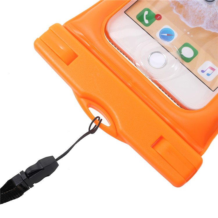 Pure Color 6-inch Cushion Waterproof Bag Case for iPhone Samsung Huawei etc., Size: 175 x 100mm - Orange-6