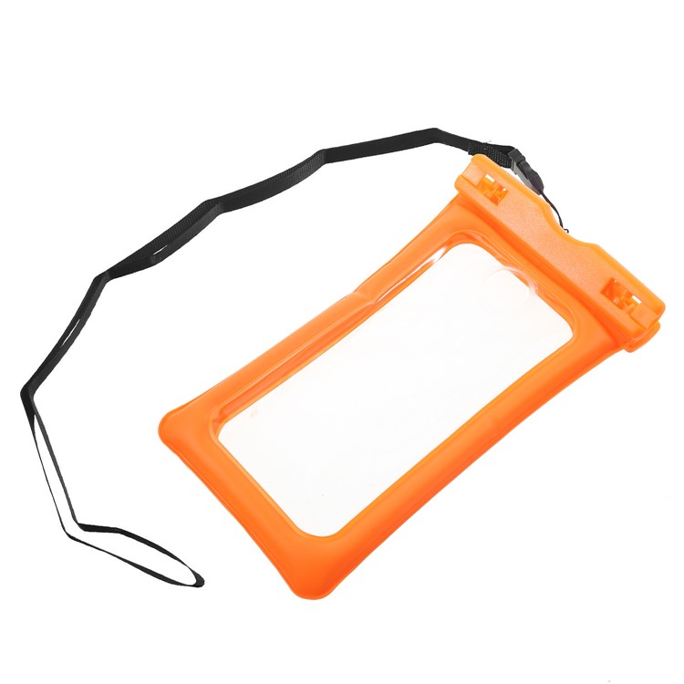 Pure Color 6-inch Cushion Waterproof Bag Case for iPhone Samsung Huawei etc., Size: 175 x 100mm - Orange-7
