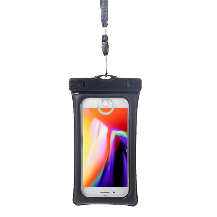 Pure Color 6-inch Cushion Waterproof Bag Cover for iPhone Samsung Huawei etc., Size: 175 x 100mm - Black-2