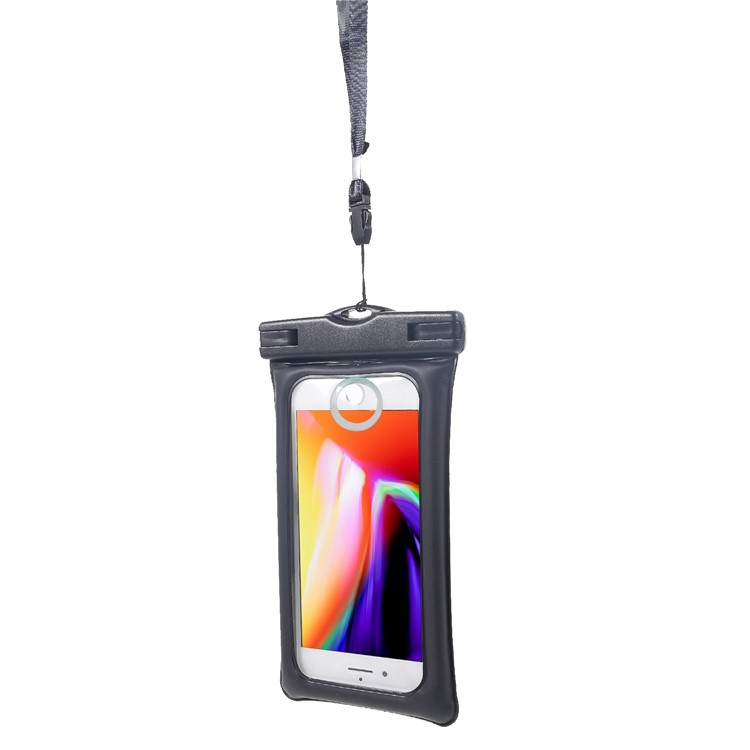 Pure Color 6-inch Cushion Waterproof Bag Cover for iPhone Samsung Huawei etc., Size: 175 x 100mm - Black-3