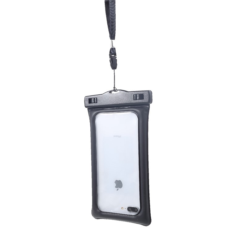 Pure Color 6-inch Cushion Waterproof Bag Cover for iPhone Samsung Huawei etc., Size: 175 x 100mm - Black-4