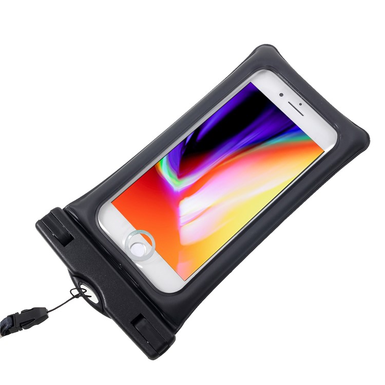 Pure Color 6-inch Cushion Waterproof Bag Cover for iPhone Samsung Huawei etc., Size: 175 x 100mm - Black-5