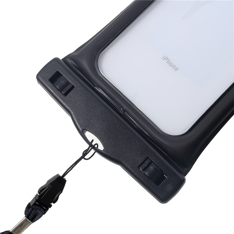 Pure Color 6-inch Cushion Waterproof Bag Cover for iPhone Samsung Huawei etc., Size: 175 x 100mm - Black-8