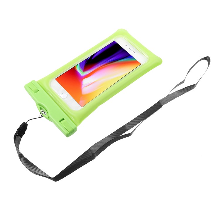 Pure Color 6-inch Cushion Protective Waterproof Bag for iPhone Samsung Huawei etc., Size: 175 x 100mm - Green-5
