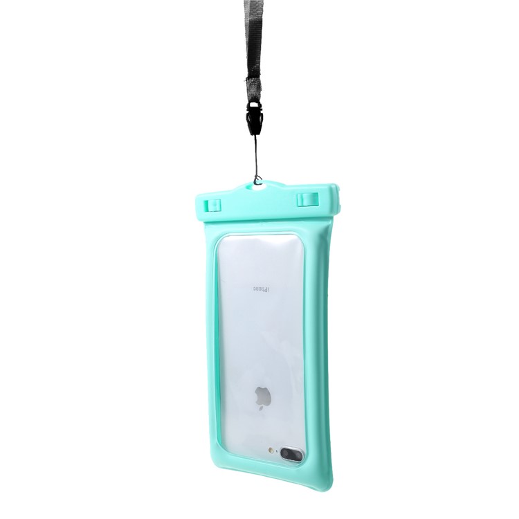 Pure Color 6-inch Cushion Waterproof Bag Shell for iPhone Samsung Huawei etc., Size: 175 x 100mm - Cyan-4