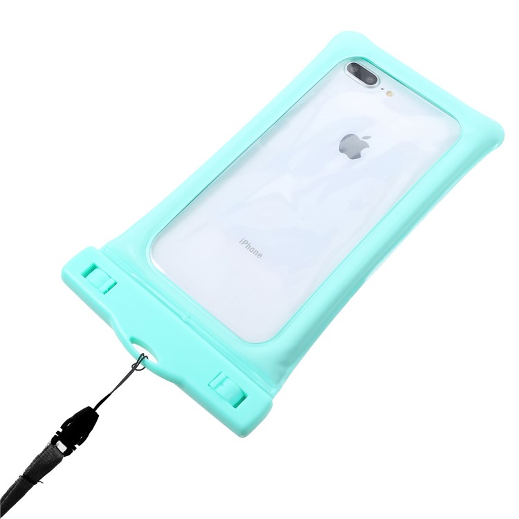 Pure Color 6-inch Cushion Waterproof Bag Shell for iPhone Samsung Huawei etc., Size: 175 x 100mm - Cyan-6
