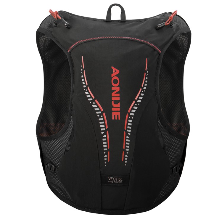 AONIJIE Running Backpack 5L Running Hydration Vest - Black + Red / Size: S/M-2