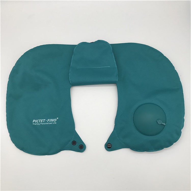 PICTET.FINO RH76 Inflatable Neck Pillow Portable Head Rest Pillow Cushion Travel Small U Shape Air Pillow Neckrest - Dark Green-2