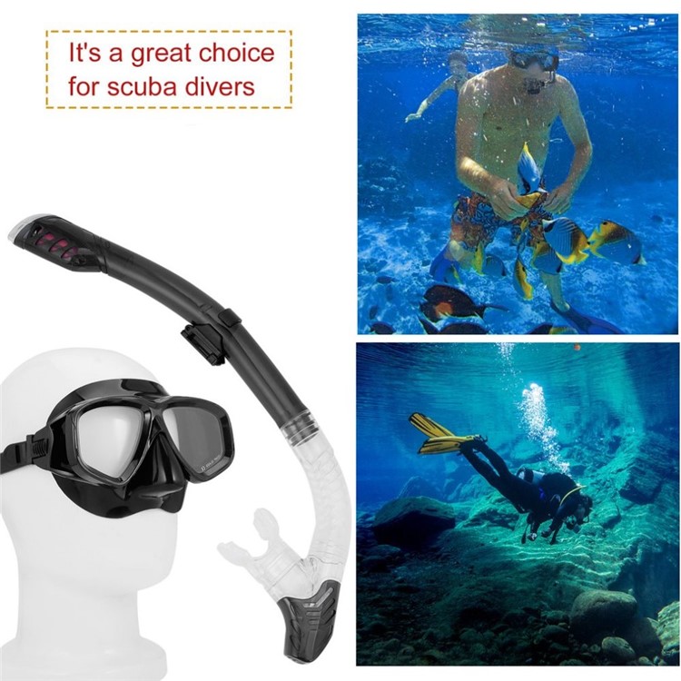 Professional Diving Mask + Goggles + Silicone Breathing Tube Water Sports Equipment Set-3