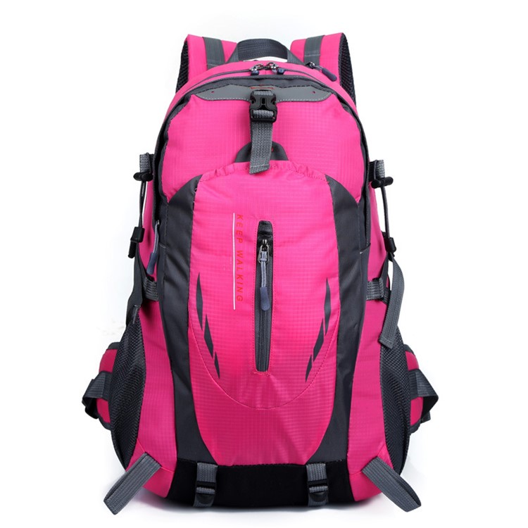 Water-repellent Wearable Nylon Travel Climbing Hiking Backpack Bag - Rose-1