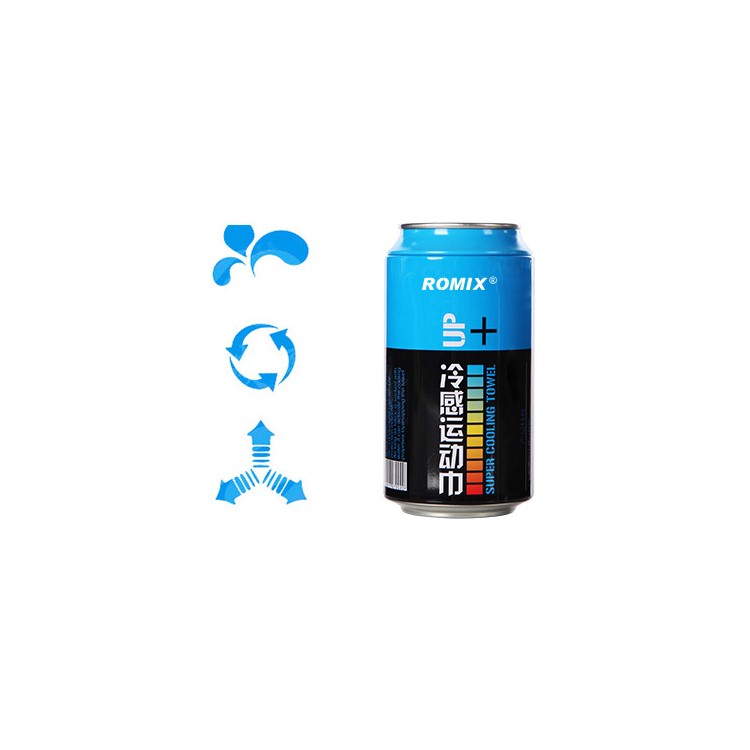 ROMIX 120 x 30cm Sports Gym Cooling Towel with Pop Can - Grey-13