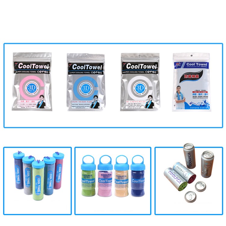 ROMIX 120 x 30cm Sports Gym Cooling Towel with Pop Can - Grey-9