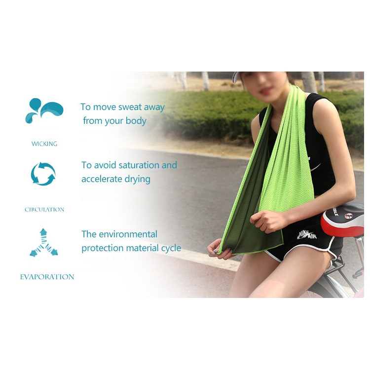 ROMIX Sports Gym Breathable Cooling Towel 120 x 30cm - Baby Blue-14