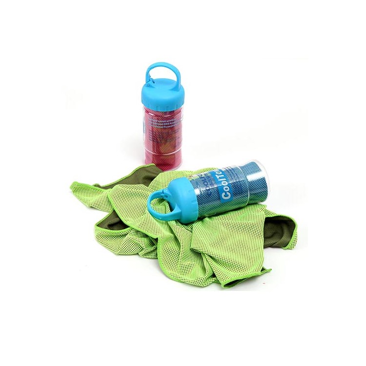 ROMIX Sports Gym Cooling Towel 90 x 30cm with Plastic Bottle - Grey-14