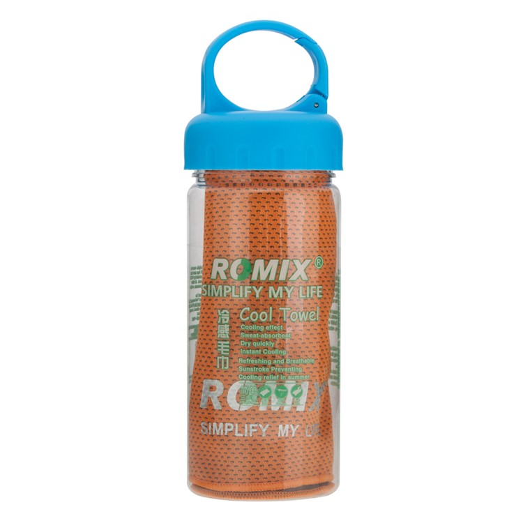 ROMIX Sports Gym Cooling Towel 90 x 30cm with Plastic Bottle - Grey-19