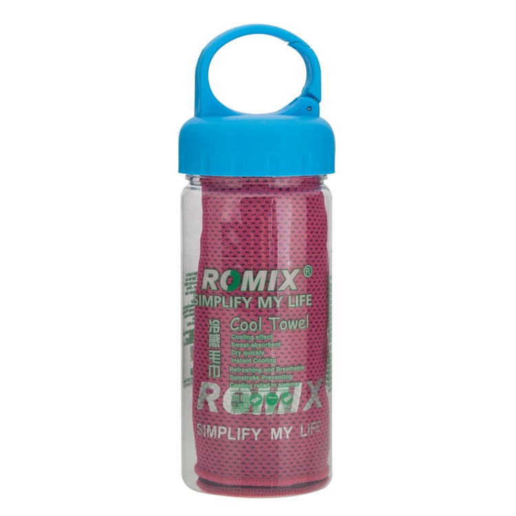 ROMIX Sports Gym Cooling Towel 90 x 30cm with Plastic Bottle - Grey-20