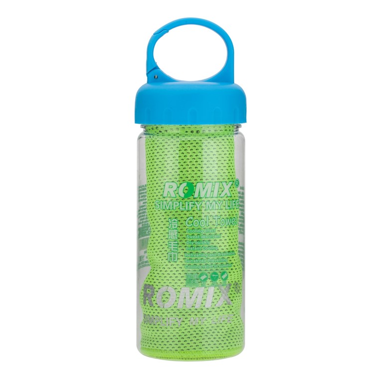 ROMIX Sports Gym Cooling Towel 90 x 30cm with Plastic Bottle - Grey-21