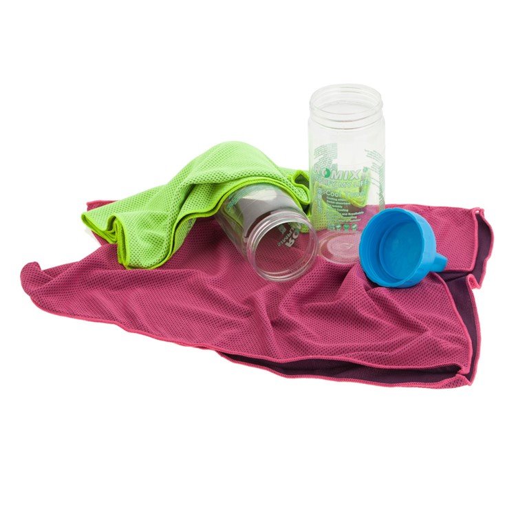 ROMIX Sports Gym Cooling Towel 90 x 30cm with Plastic Bottle - Grey-5