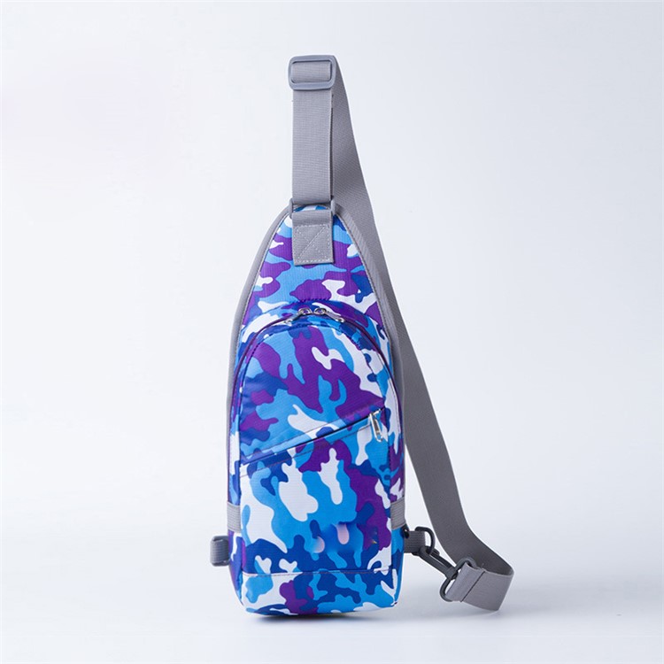 Sports Casual Sling Bag Unbalance Chest Pack - Purple Camouflage-1