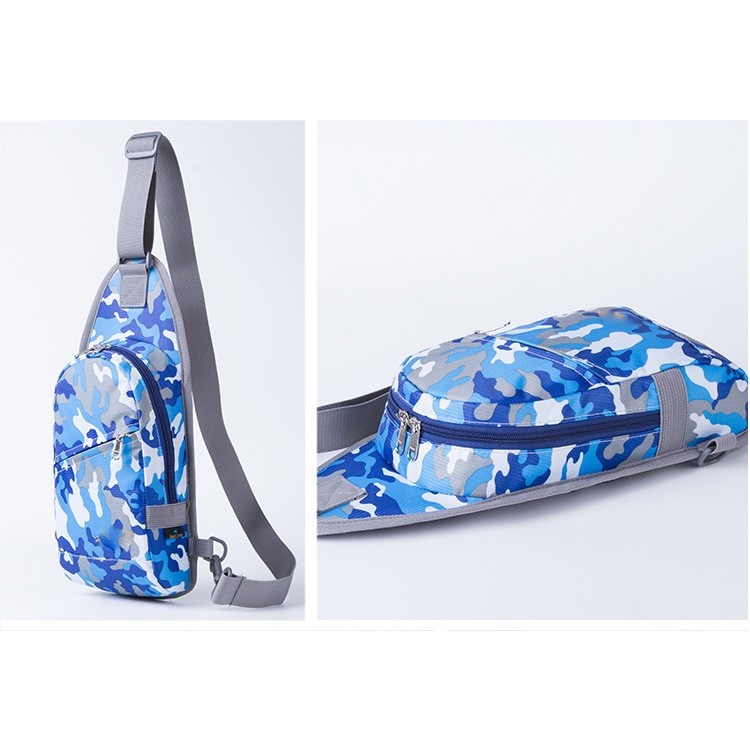 Sports Casual Sling Bag Unbalance Chest Pack - Purple Camouflage-2