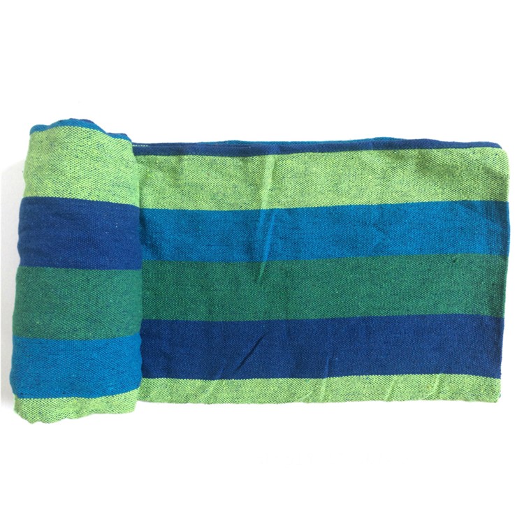 Outdoor Camping Leisure Colorful Stripes Canvas Hammock 185x80cm - Blue-3
