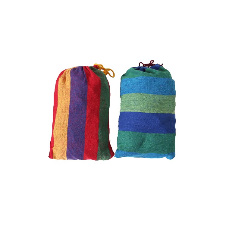 Outdoor Camping Leisure Colorful Stripes Canvas Hammock 185x80cm - Blue-13