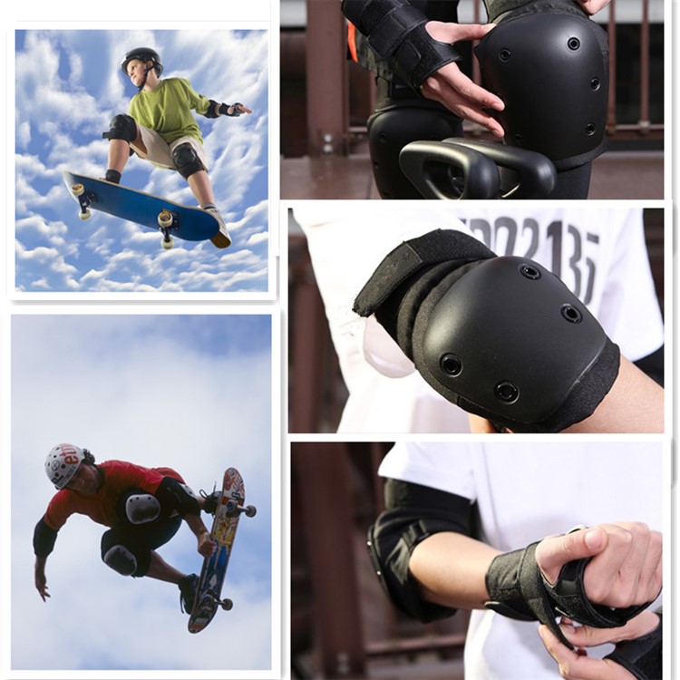 7Pcs/Set Adult / Child Protective Gear Sports Knees Elbows Wrists Head Support Protection Helmet Set for Skateboard Cycling Roller Skating - M Size-4