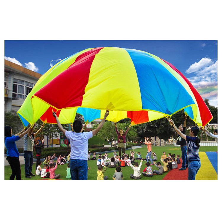 5M Children Kids 8 Handles Play Parachute Tent Funchute Rainbow Color Game Toy-1