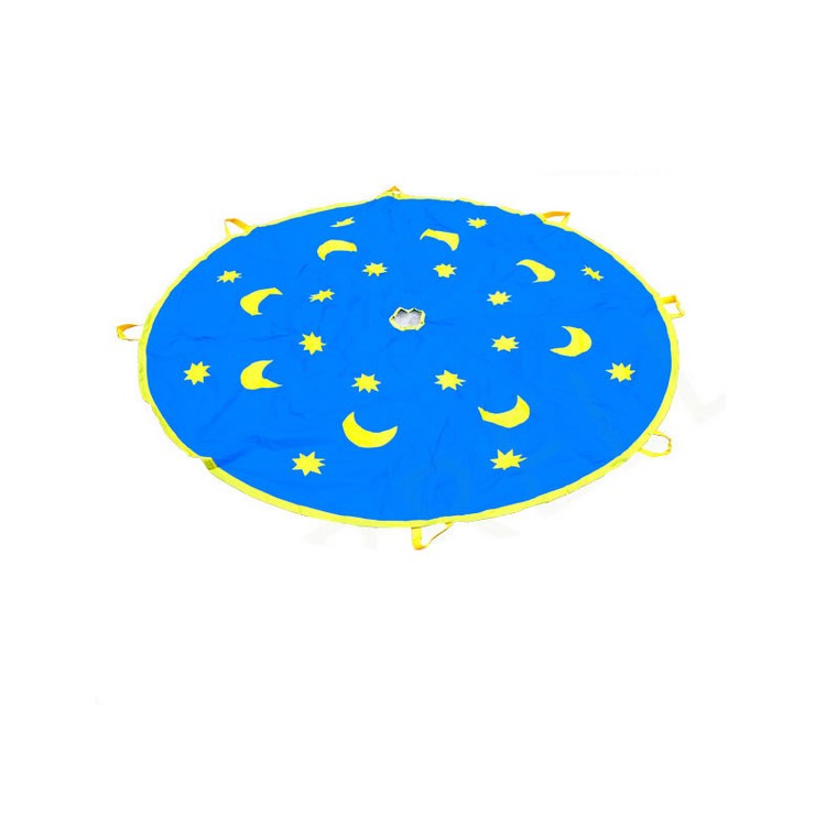 3 Meter Stern Und Mond Muster Fallschirm Spielzeug Mit 8 Griffen Für Kinder Spielen-2