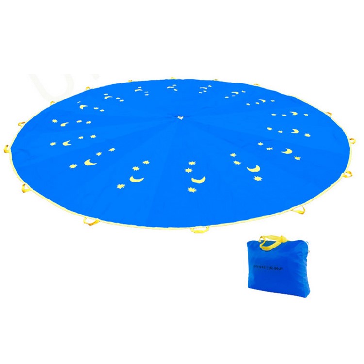3 Meter Stern Und Mond Muster Fallschirm Spielzeug Mit 8 Griffen Für Kinder Spielen-3