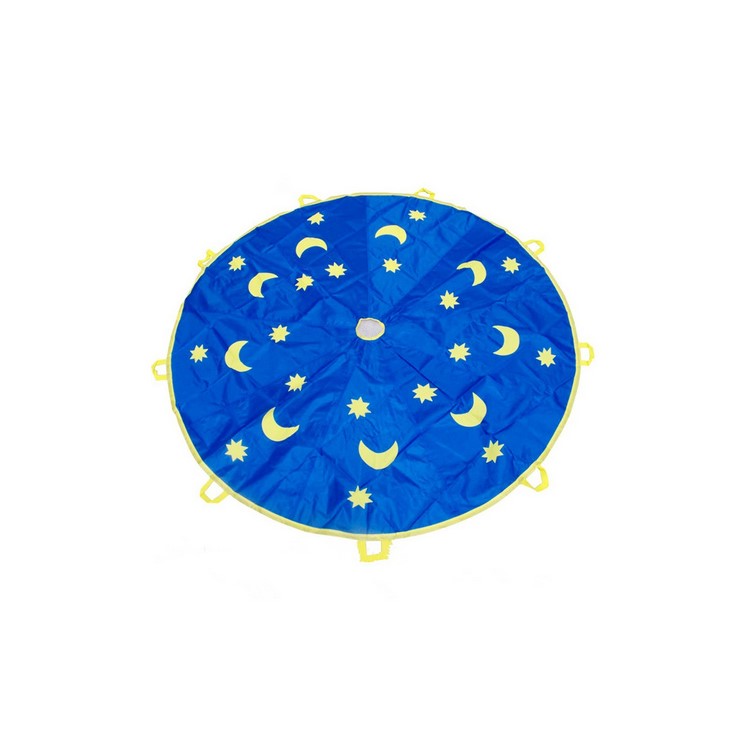 3 Meter Stern Und Mond Muster Fallschirm Spielzeug Mit 8 Griffen Für Kinder Spielen-4