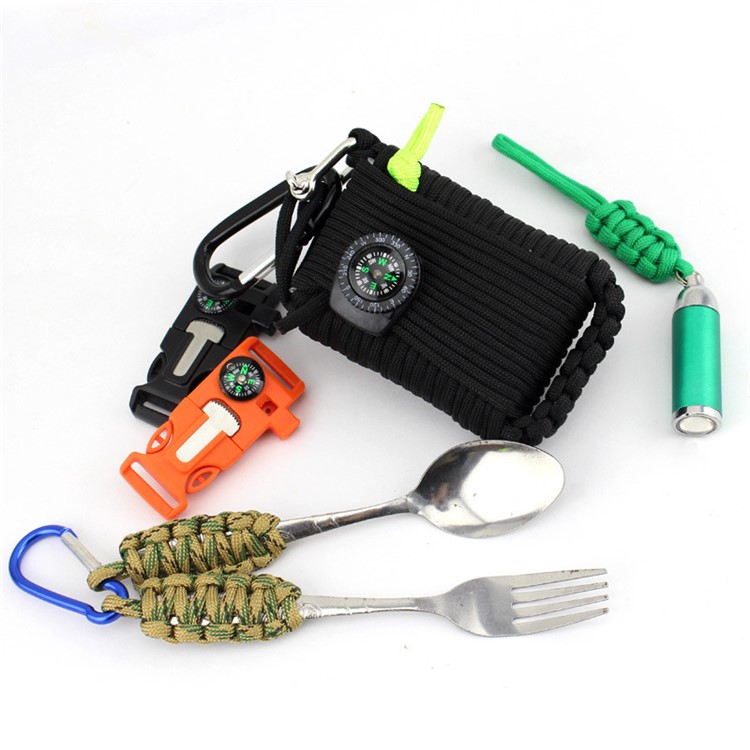 31 in 1 Gear Paracord Emergency Kit Tools Survival Kit - Black-1