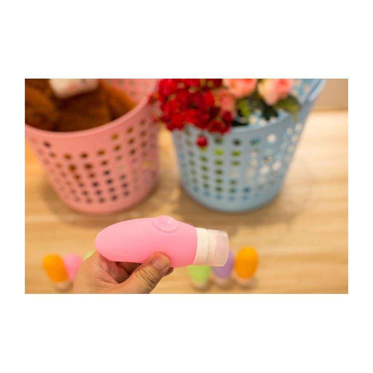 60ml Portable Silicone Travel Bottle with Suction Cup for Shampoo Cosmetics - Pink-11