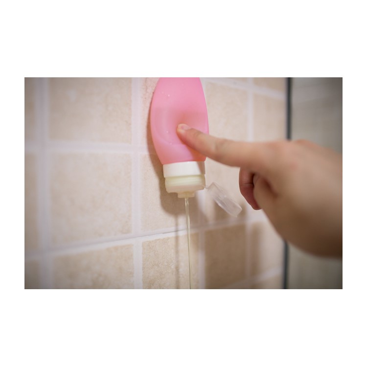 60ml Portable Silicone Travel Bottle with Suction Cup for Shampoo Cosmetics - Pink-3