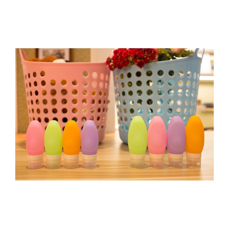 60ml Portable Silicone Travel Bottle with Suction Cup for Shampoo Cosmetics - Pink-7