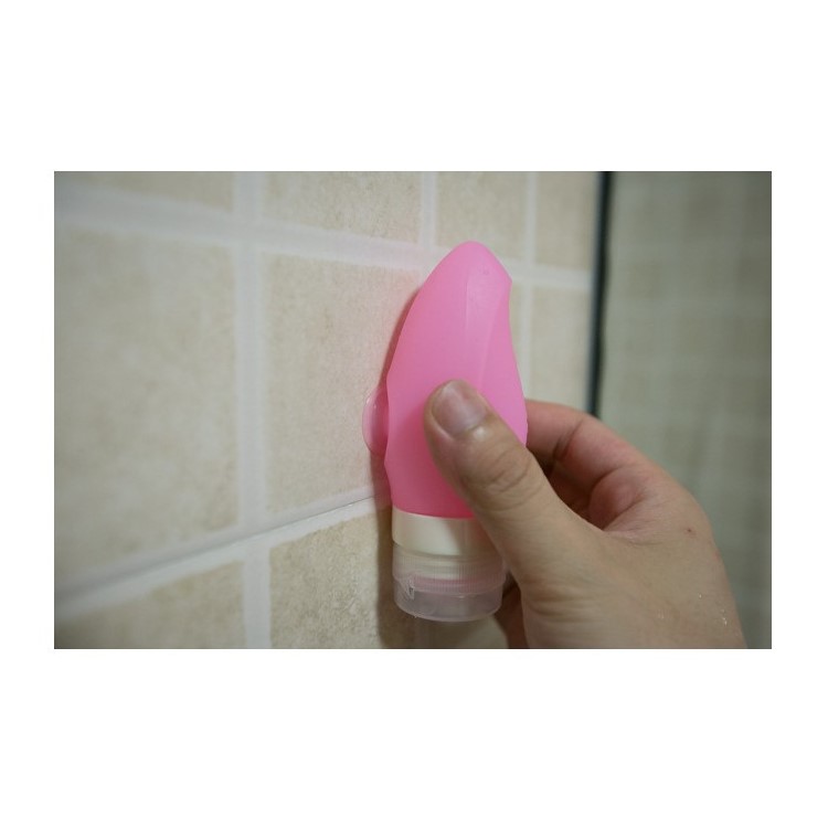 60ml Portable Silicone Travel Bottle with Suction Cup for Shampoo Cosmetics - Pink-8