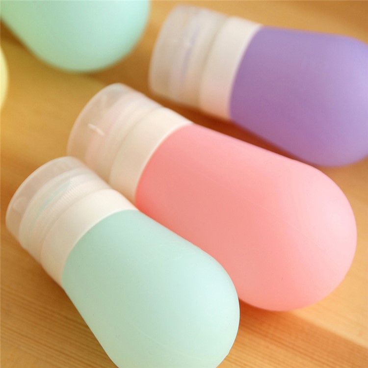 90ML Bulb Shape Food Grade FDA Certified Silicone Travel Bottle - Pink-10
